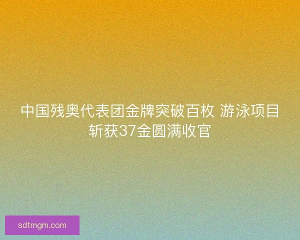 中国残奥代表团金牌突破百枚 游泳项目斩获37金圆满收官
